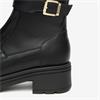 NeroGiardini Front Zip Buckle Strap Boot - Black Gold Leather